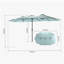 Grand parasol d'extérieur double face 14,8 pi avec manivelle (kaki) (sans base)-1036814081