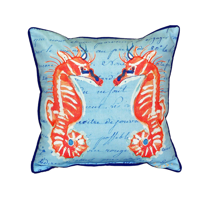 Housse et insert de coussin d'extérieur carré Sea Horses Sea Horses, Petit