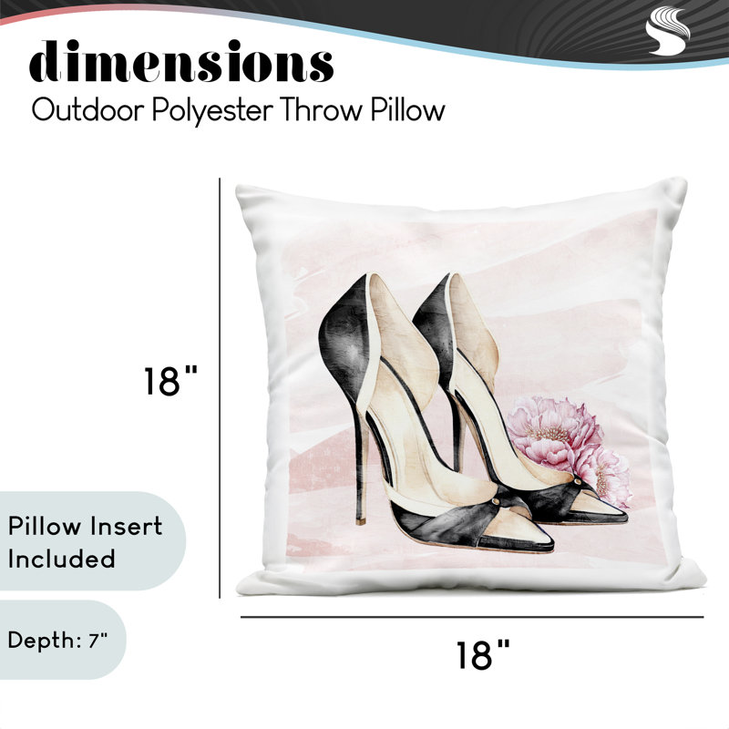 Coussin d'extérieur Blush Glam Time Shoes, par Kim Allen