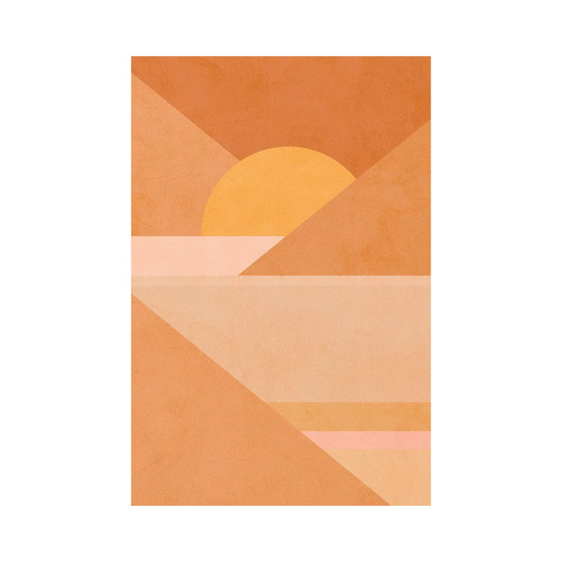 Midmod Geo II Earthy Sunset - Print on Canvas, Wrapped Canvas, 30.48 cm H x 45.72 cm W