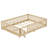 Full Size Floor Bed for Kids with Guardrails and Door, Low Profile Montessori Bed Frame, Natural-26848630-26848627