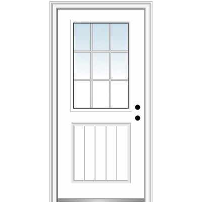 Planked Internal Grilles Primed Fiberglass Prehung Front Entry Doors -  Verona Home Design, ZZ365597L