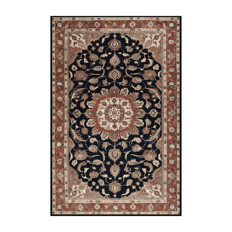 Machine Washable Persian Brown Area Rug, Rectangle 2' x 3'