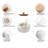Porcelain Condiment Jar Spice Container With Lids - Bamboo Cap Holder Spot, Ceramic Serving Spoon, Wooden Tray Best Pottery Cruet Pot For Your Home, Kitchen, Counter. White,170 ML   Set Of 3