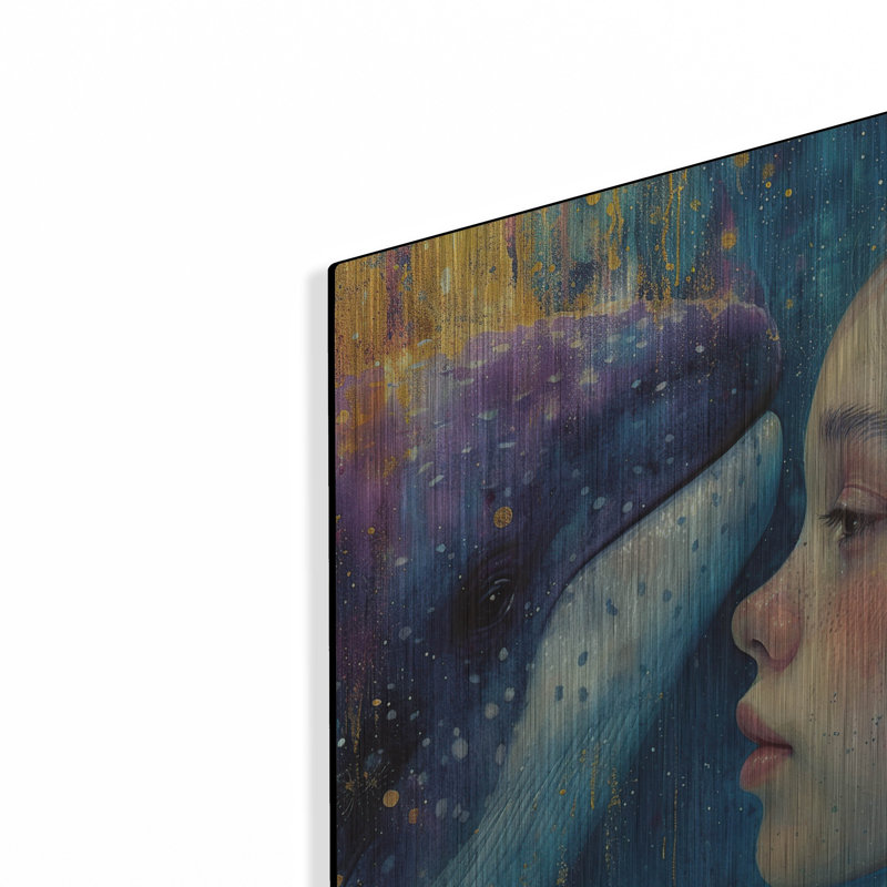 Art mural luxueux «Deep Blue Whale» par Momart, H 24 po x l 16 po