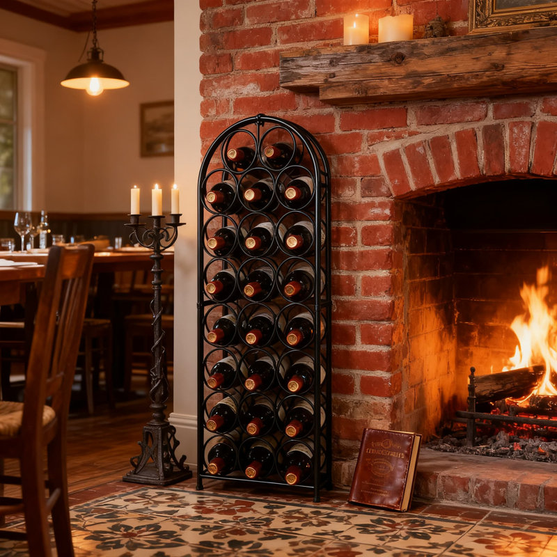 Support à vin sur pieds à 8 niveaux, présentoir de rangement pour bouteilles de vin en métal de grande capacité