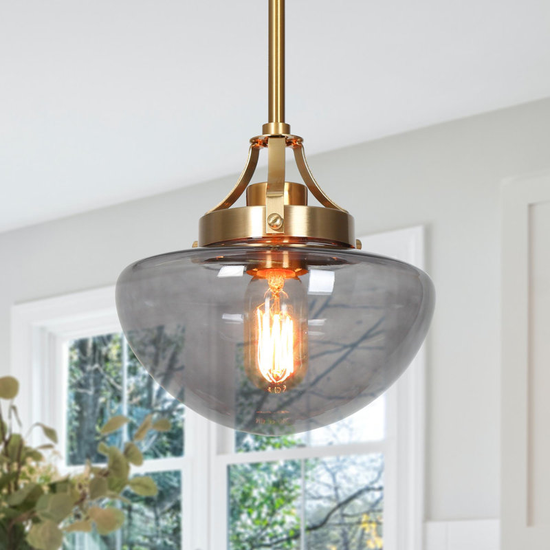 Luminaire suspendu pour îlot de cuisine à 1 lumière Haimo, gris