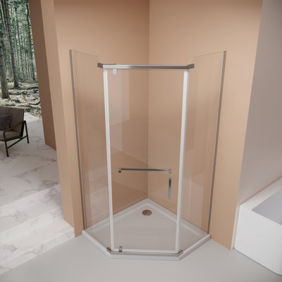 Frameless Neo-angle Shower Enclosure, 6mm Tempered Glass, Modern Bathroom Upgrade