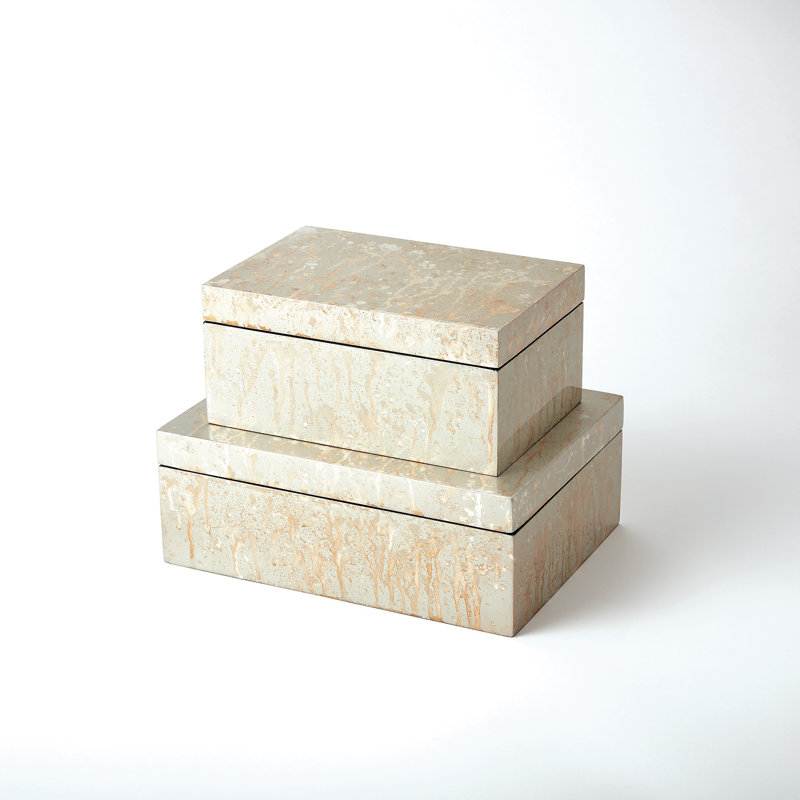 Decorative Box, Small, Champagne Silver