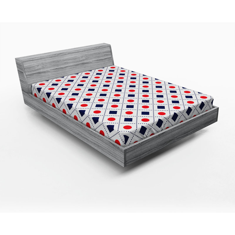 Microfiber Geometric Fitted Sheet, Full Fitted Sheet, Geometric 2