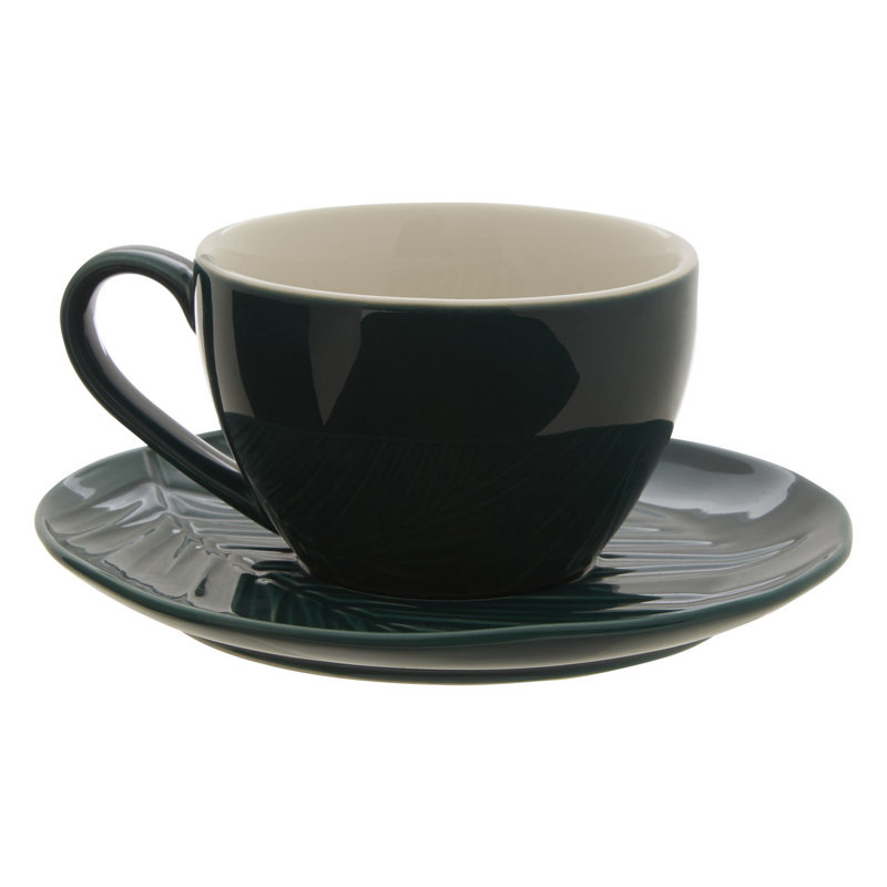 Shady Stoneware Teacup and Saucer