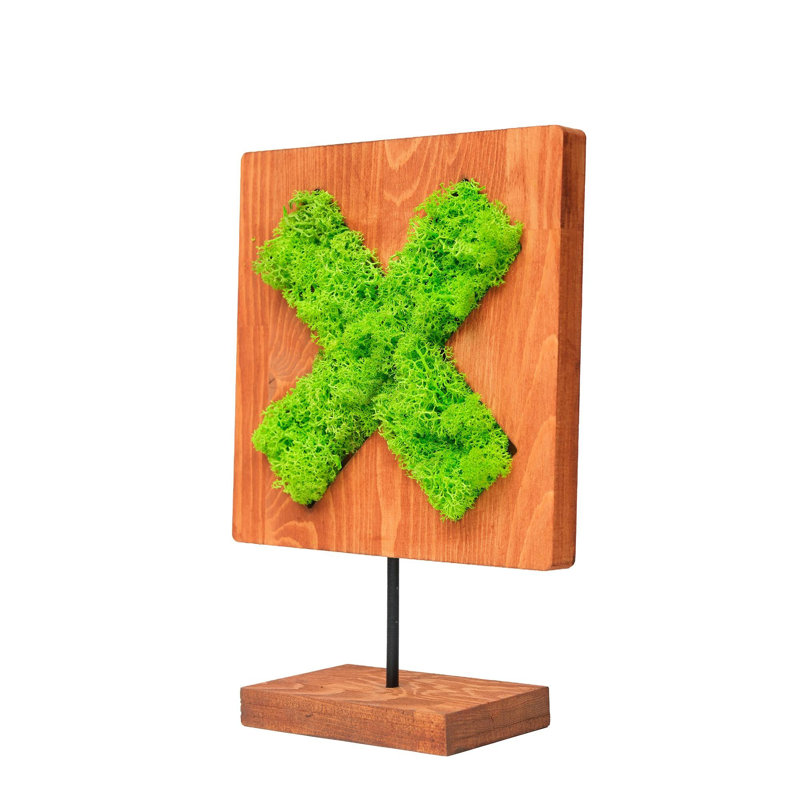 Objet décoratif, H 11 po x l 7,86 po x P 0,71 po, Vert / noyer