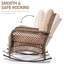 Chaise berçante d'extérieur en rotin avec coussin-646829750