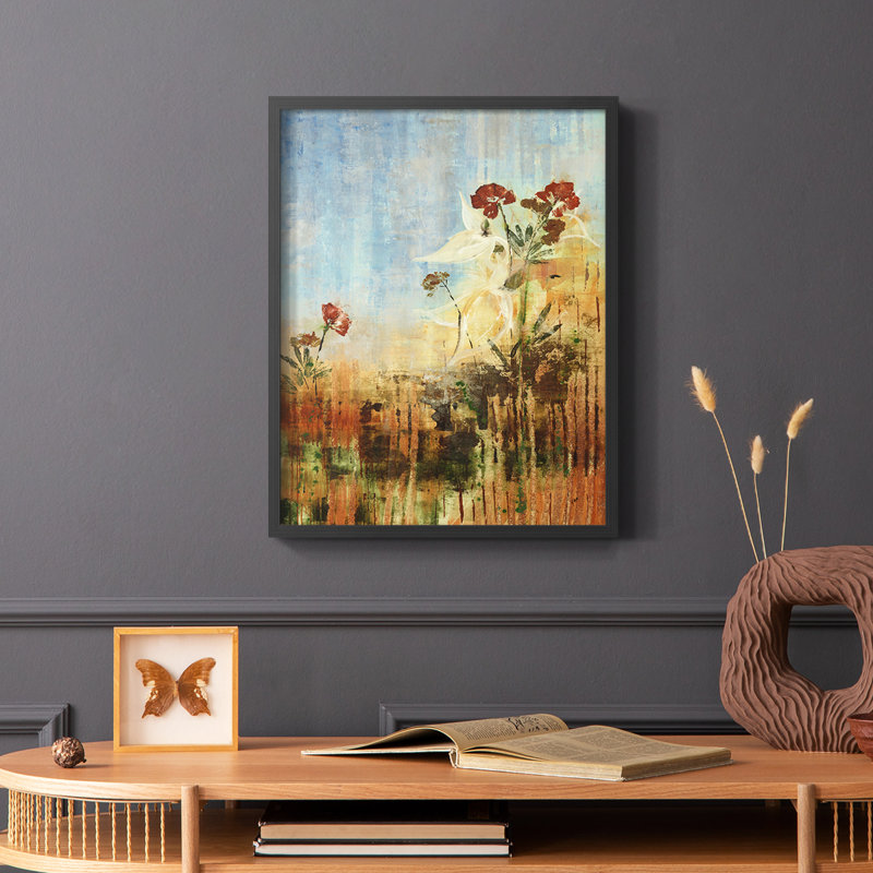 Reproduction encadrée dédiée au printemps - Bois massif, Noir, H 20 po x l 16 po