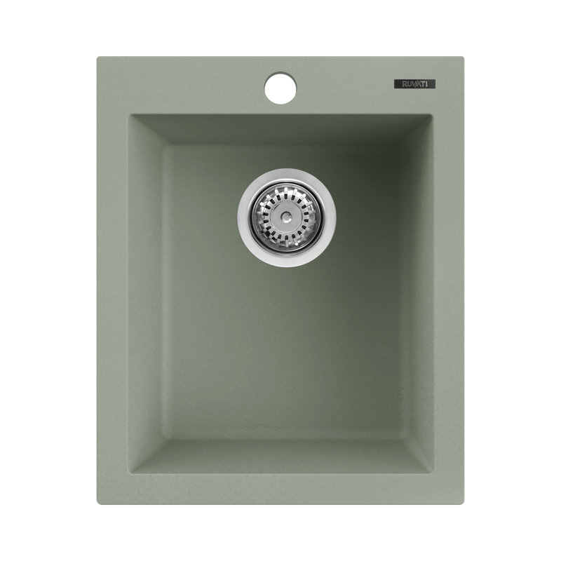 Ruvati 16 x 20 inch epiGranite Drop-in Topmount Granite Composite Quartz Single Bowl Wet Bar Prep Sink - Sage Green -