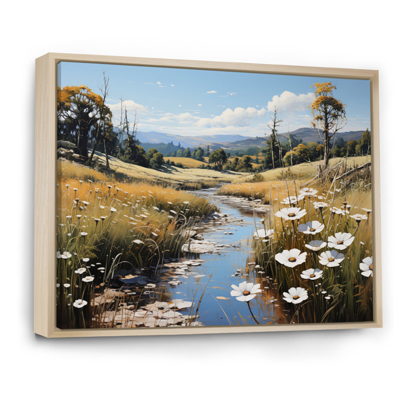 «Meadow Whispers», impression pastorale sur toile, H 30 po x l 40 po, Cadre naturel flottant
