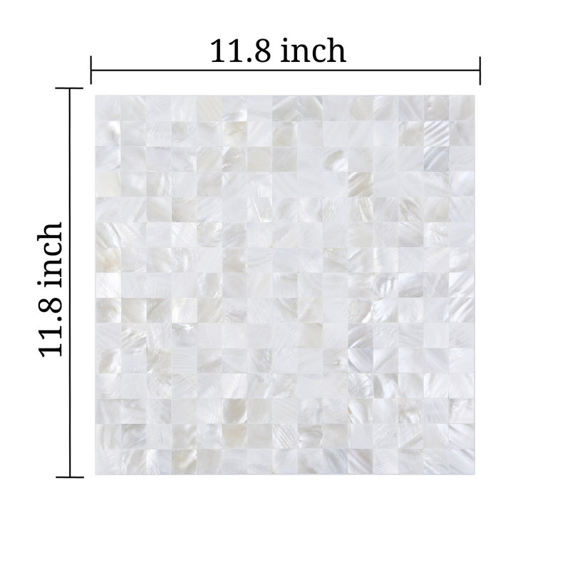 0.75" x 0.75" Grid Mosaic Wall Tile, White