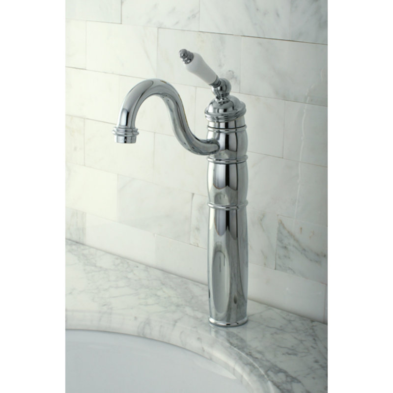 Kingston Brass Heritage Single-Handle 1-Hole Deck Mount Vessel Faucet, Polished Chrome