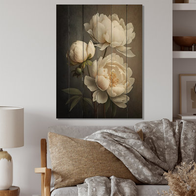 Pivoine IV - impression sur bois sans cadre