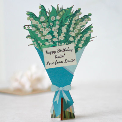 Personalised Birth Flower Card, May, Lily Of The Valley