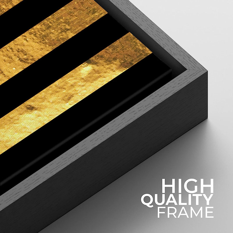 Geometric Line Framed On Canvas 2 Pieces Print, Black Framed, 16" H x 32" W x 1.5" D