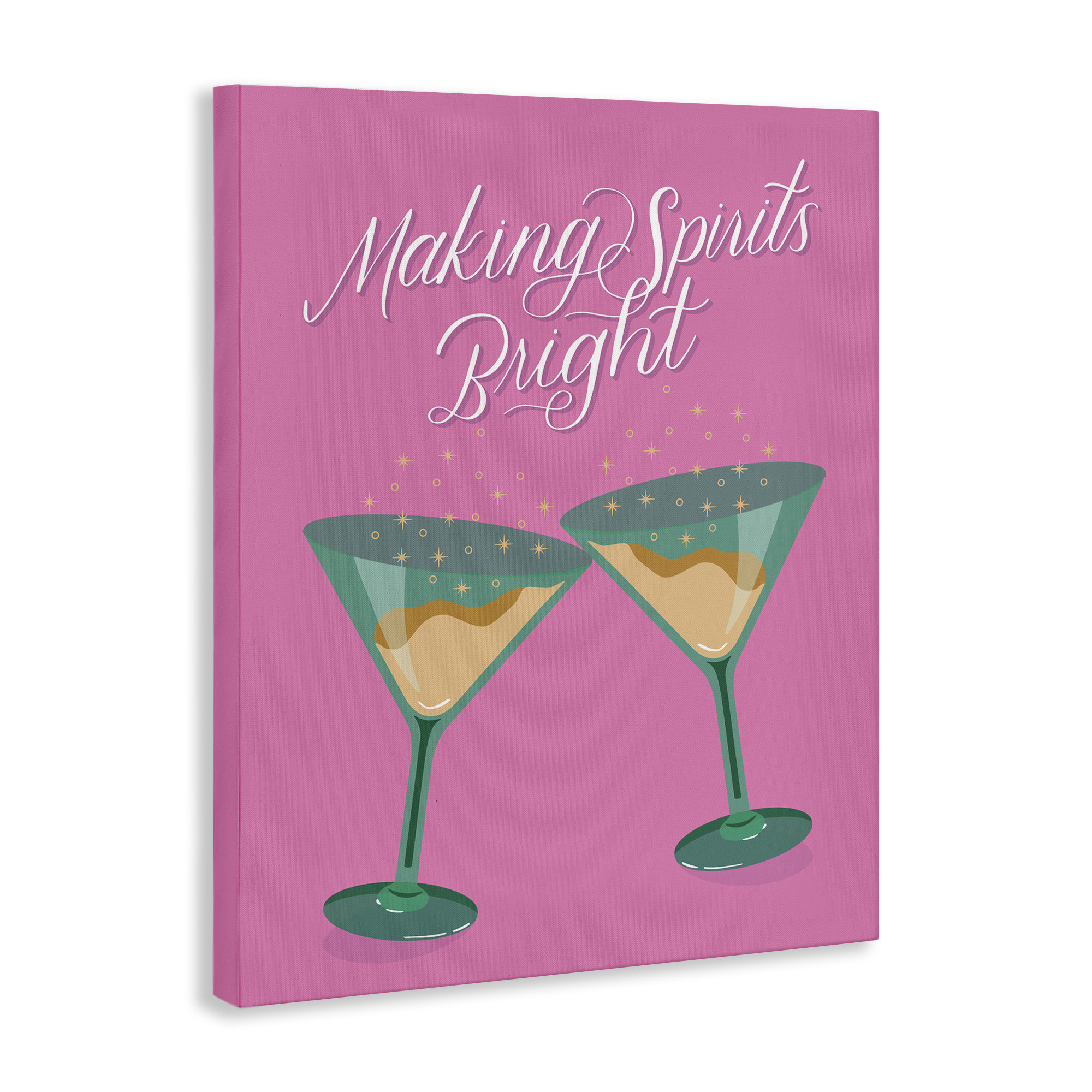 Latitude Run® Making Spirits Bright Cocktails Canvas Wall Art by Hey ...
