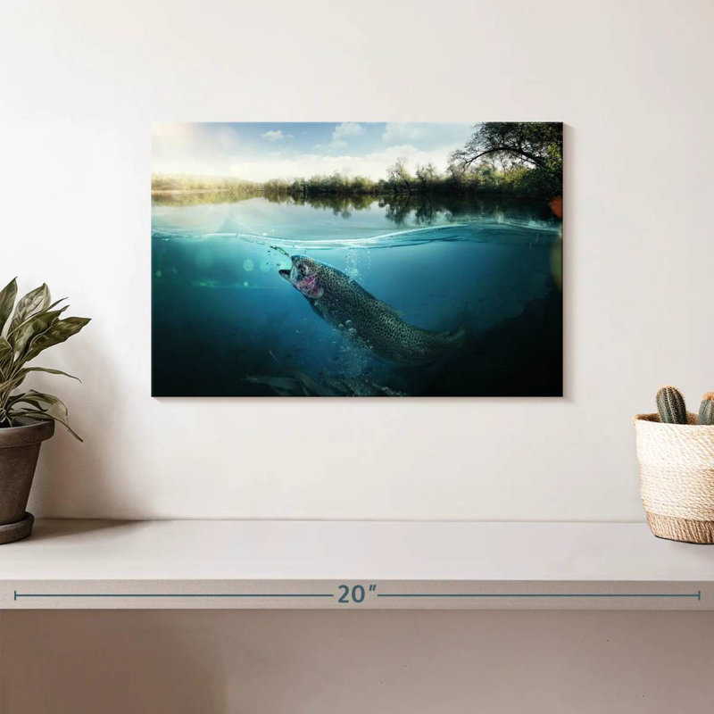Fishing Underwater Scene, 8" H x 12" W