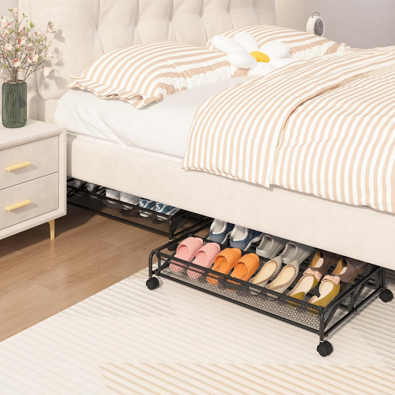Rolling Under Bed Shoe Organizer