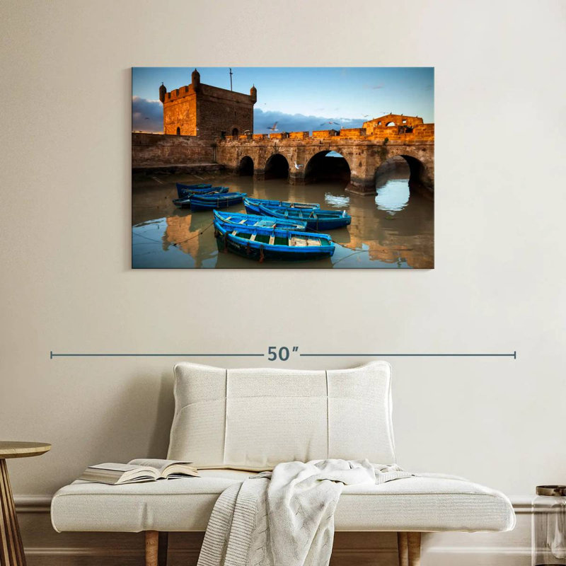 Mehar Ess Essiraira bateaux bleu, H 26 po x l 39 po