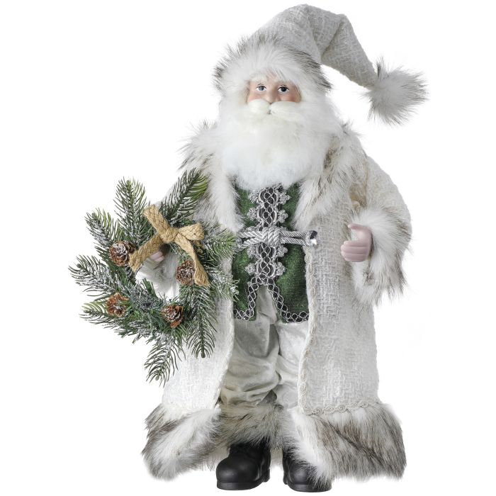 Père Noël debout avec couronne