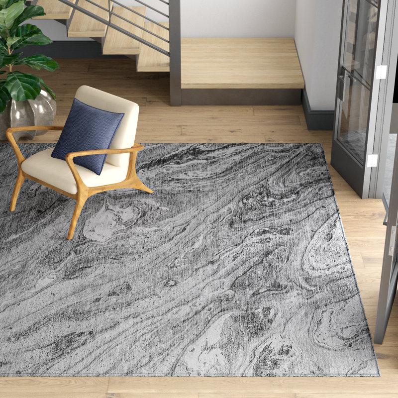 Tapis intérieur / extérieur rectangulaire en polyester tissé à la machine Carsie, Rectangle 10 pi x 14 pi