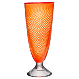 Red Rim Handmade Crystal Table Vase