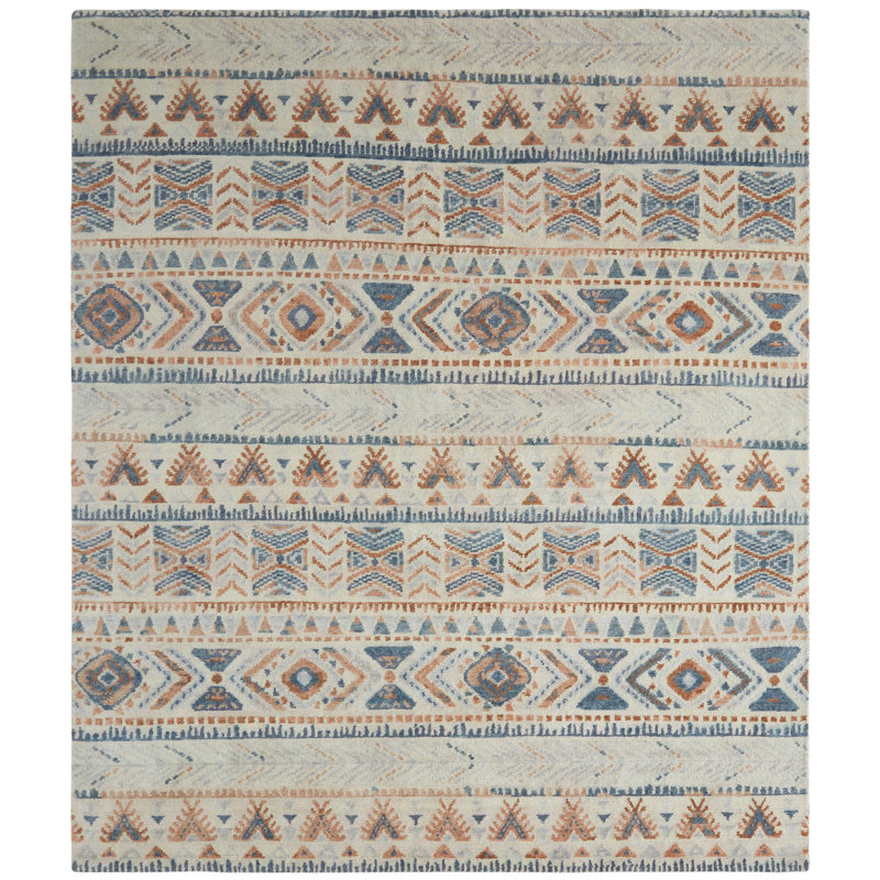 Salzer Adobe Sky Wool Hand-Knotted Area Rug, Rectangle 6' x 9'