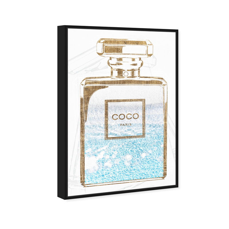 «Water Love Light Perfumes», reproduction d'art sur toile, H 15 po x l 10 po, Toile avec cadre noir