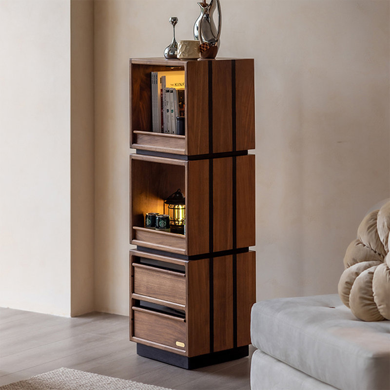 Nut-Brown Modern Solid wood Standard Bookcase