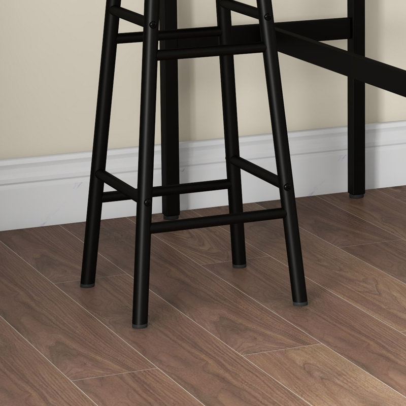 Malvia 3 Piece Bar Table Set with 2 Stools for Small Space, Grey