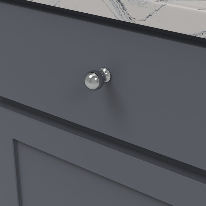 Fuller Collection Round Knob - 1 " Diameter Cabinet Knob - Traditional Hardware for Drawers & Cabinets, Chrome