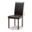 Chaise d'appoint rembourrée en polyuréthane brun foncé Aether l 17 po x P 17,75 po x H 36,50 po