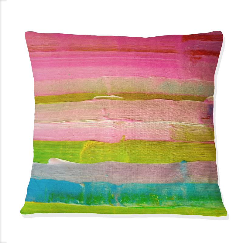 Coussin décoratif Colourfields Revesté dans les tons de rose - peinture abstraite