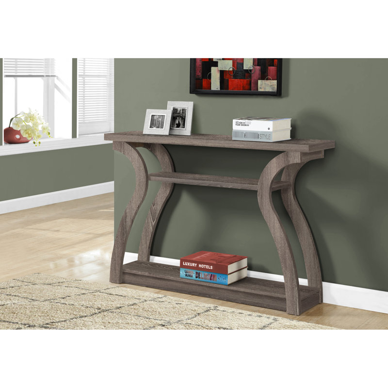Console contemporaine - Table d'appoint taupe avec finition en bois pour la maison