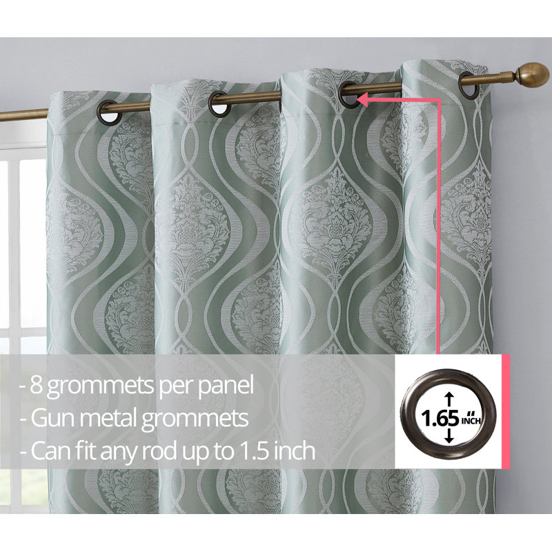 Guildford Curtain Pair, Seafoam Green, 52" W x 63" L