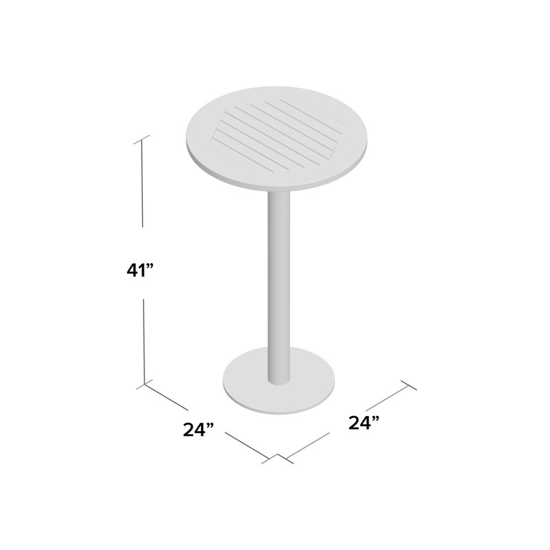 Travira Outdoor Round Bar Table, Natural, 24" L x 24" W