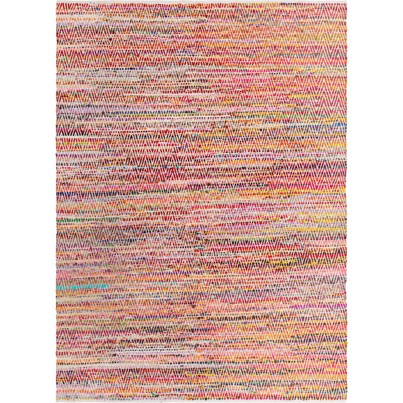 Tapis abstrait en coton fait à la main Tedesco, Rectangle 9 pi x 12 pi