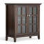 Armoire de rangement bas de style transitionnel en bois massif avec portes vitrées et tablettes réglables Acadian-742372086-676016431