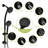 4.7" Rain Showerhead And 8 Handheld Shower, Matte Black, Slide Bar Included Adjustable Unit-120951971
