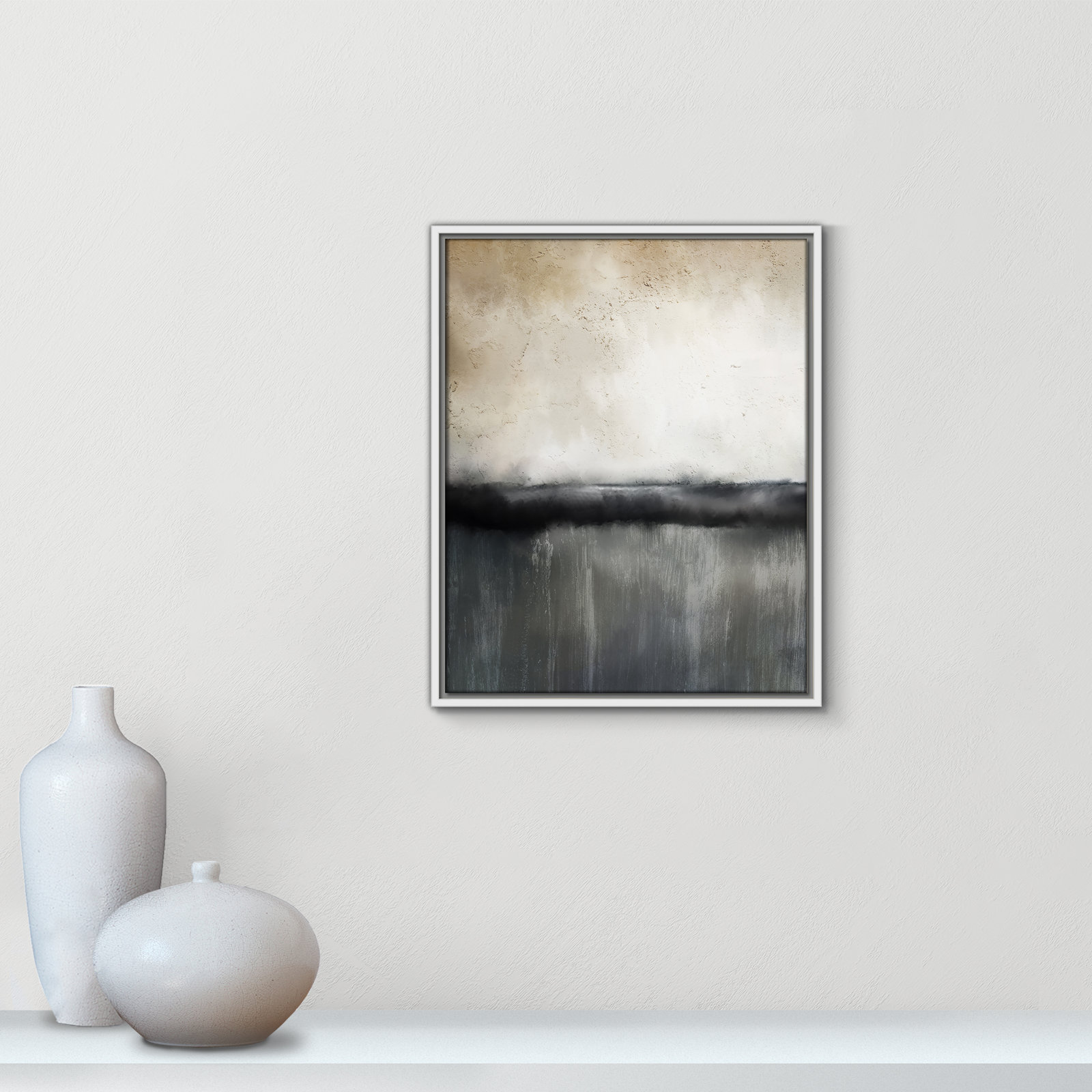 Sunset by Kimberly Allen Print, Picture Framed Canvas, 21.5" H x 17.5" W, White
