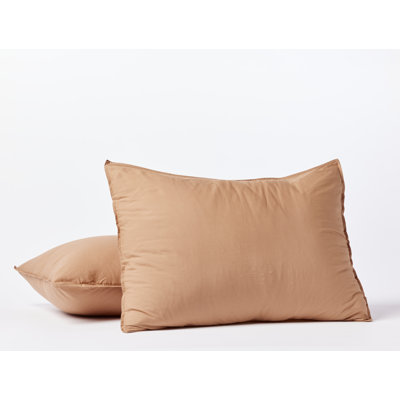 Organic Crinkled Percale Solid Colour Sham Set