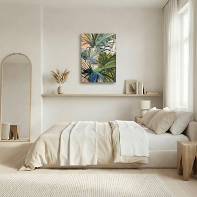 Tropical Leaves Canvas Wall Art Oil Painting Print Set Of 1