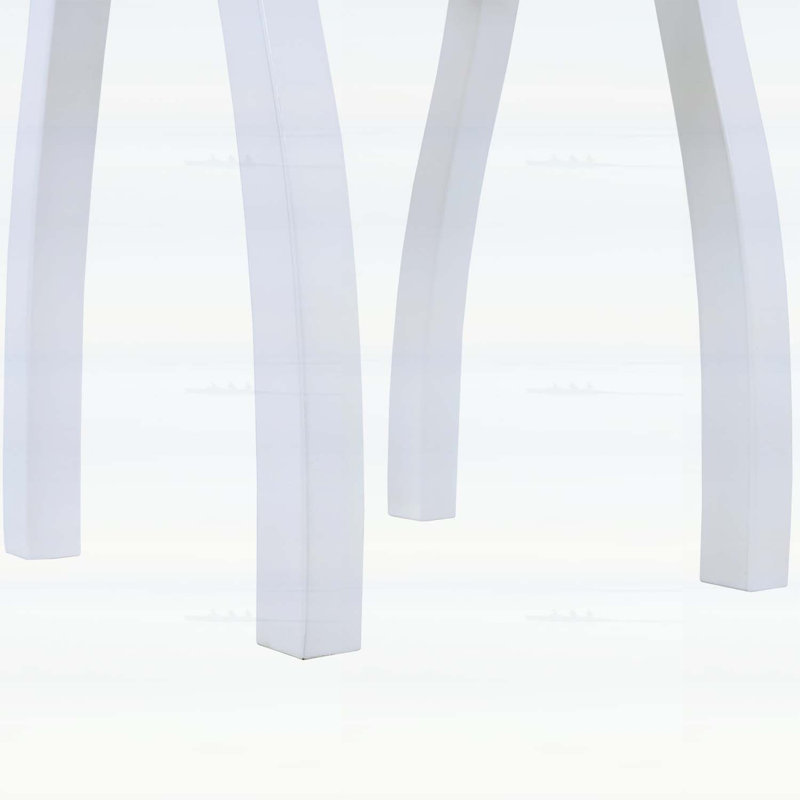 Table d'appoint en bois d'acacia, table de bout rectangulaire résistante aux intempéries pour patio et intérieur, finition en polyuréthane blanc
