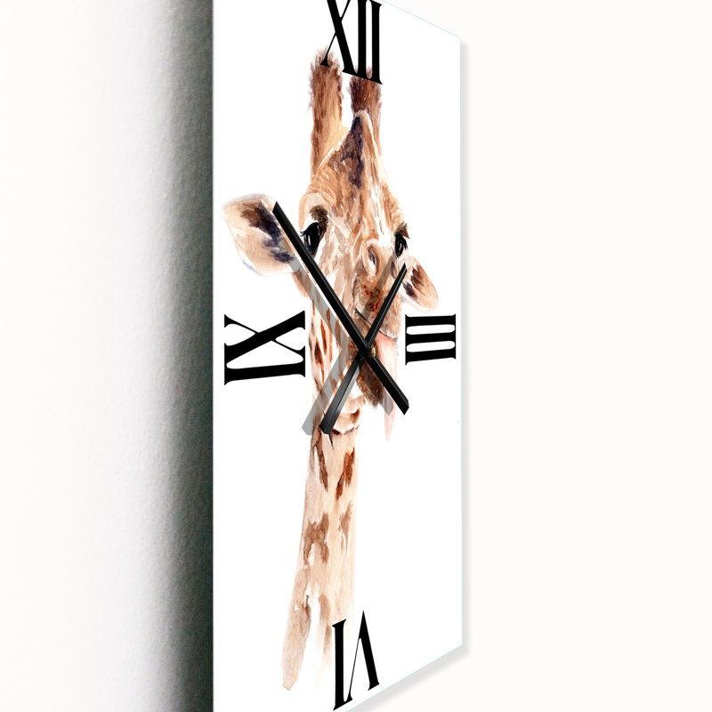 Portrait d'une girafe - horloge murale campagnarde, Petit